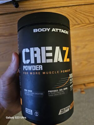 Body Attack CreaZ Powder 3000 mg source label used in the packaging illustration