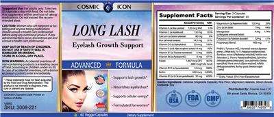 Cosmic Icon Long Lash source label used in the packaging illustration