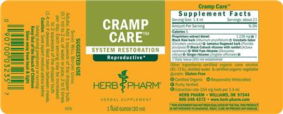 Herb Pharm Cramp Care source label used in the packaging illustration