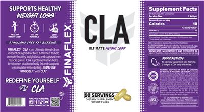 FINAFLEX CLA source label used in the packaging illustration