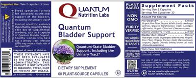 Quantum Nutrition Labs Quantum Bladder Support source label used in the packaging illustration