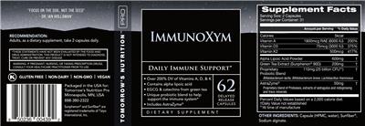 Tomorrow's Nutrition Pro ImmunoXym source label used in the packaging illustration