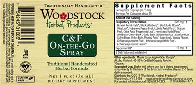 Woodstock Herbal Products C&F On-The-Go Spray product packaging
