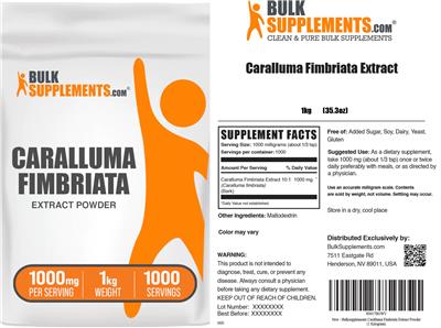 BulkSupplements.com Caralluma Fimbriata Extract Powder 1000 mg product packaging