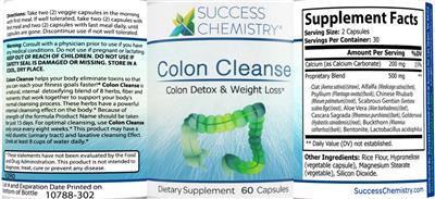 Success Chemistry Colon Cleanse source label used in the packaging illustration