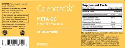Celebrate Meta GC source label used in the packaging illustration