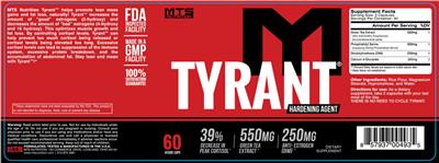 MTS Nutrition Tyrant source label used in the packaging illustration