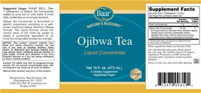 Baar Nature's Blessing Ojibwa Tea source label used in the packaging illustration