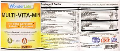 Wonder Labs Multi-Vita-Min source label used in the packaging illustration