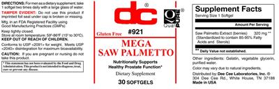 DC Mega Saw Palmetto source label used in the packaging illustration