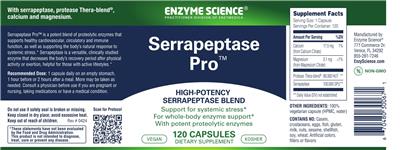 Enzyme Science Serrapeptase Pro source label used in the packaging illustration