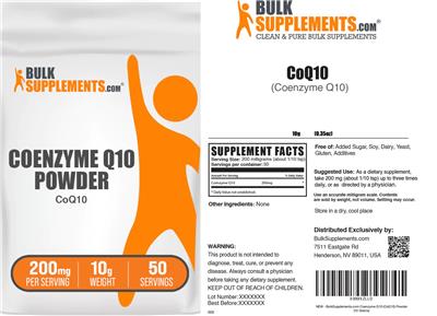 BulkSupplements.com CoQ10 (Coenzyme Q10) 200mg product packaging