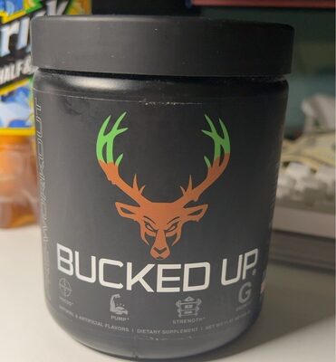 Bucked Up Bucked Up Pre-Workout Caramel Apple source label used in the packaging illustration