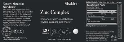 Shaklee Zinc Complex source label used in the packaging illustration