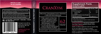 Tomorrow's Nutrition Pro CranXym source label used in the packaging illustration