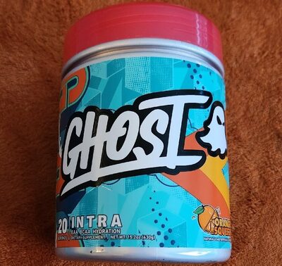 GHOST Intra Orange Squeeze source label used in the packaging illustration