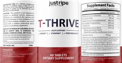 Just Ripe Nutrition T-Thrive product packaging