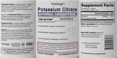 SuperiorLabs Potassium Citrate product packaging