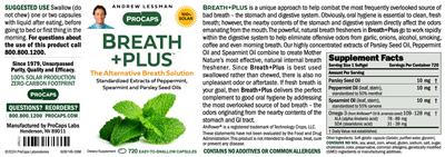 ProCaps Breath+Plus source label used in the packaging illustration