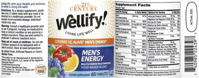 21st Century Wellify! Men's Energy source label used in the packaging illustration