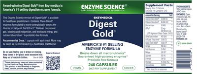 Enzyme Science Digest Gold source label used in the packaging illustration