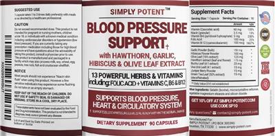 SIMPLY POTENT Blood Pressure Support source label used in the packaging illustration