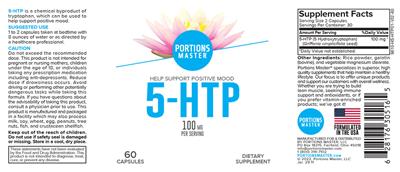 Portions Master 5-HTP 100 mg product packaging