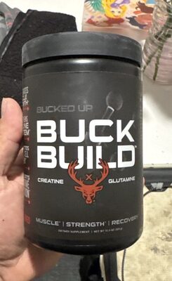 Bucked Up Buck Build Unflavored source label used in the packaging illustration