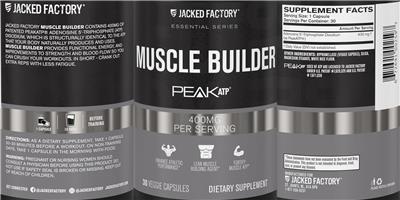 Jacked Factory Muscle Builder source label used in the packaging illustration