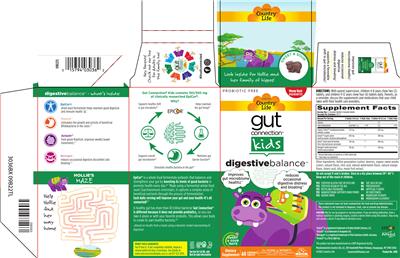 Country Life Gut Connection Kids Digestive Balance Sweet & Sour source label used in the packaging illustration