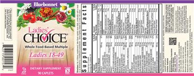 Bluebonnet Ladies' Choice source label used in the packaging illustration