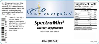 Energetix SpectraMin source label used in the packaging illustration