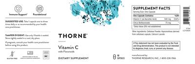 Thorne Vitamin C with Flavonoids source label used in the packaging illustration