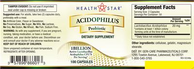 Health Star Acidophilus Probiotic source label used in the packaging illustration