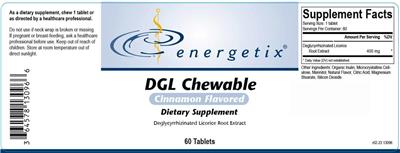 Energetix DGL Chewable Cinnamon Flavored source label used in the packaging illustration