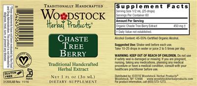 Woodstock Herbal Products Chaste Tree Berry product packaging