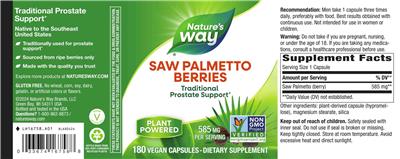 Nature's Way Saw Palmetto Berries 585 mg product packaging