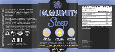 Angry Supplements Immunity Sleep source label used in the packaging illustration