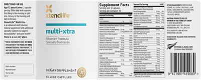 Xtendlife Multi-Xtra source label used in the packaging illustration