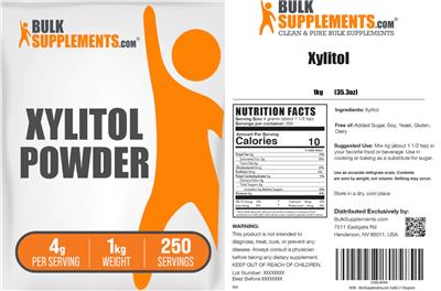 BulkSupplements.com Xylitol Powder 4 g product packaging