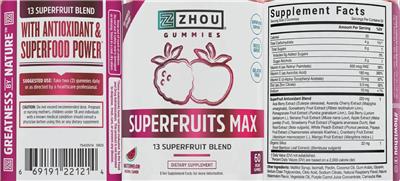 ZHOU Superfruits Max Watermelon source label used in the packaging illustration