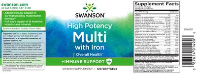 Swanson High Potency Softgel Multi source label used in the packaging illustration