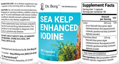 Dr. Berg Sea Kelp Enhanced source label used in the packaging illustration