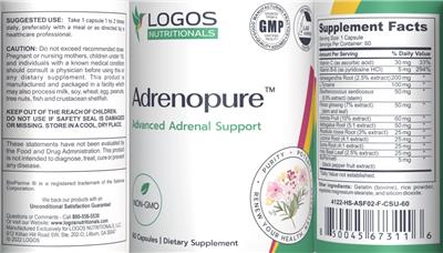 Logos Nutritionals Adrenopure product packaging