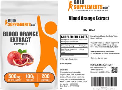 BulkSupplements.com Blood Orange Extract Powder 500 mg product packaging