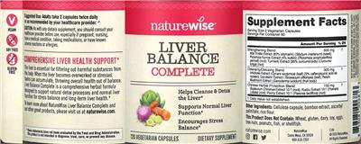 NatureWise Liver Balance Complete source label used in the packaging illustration