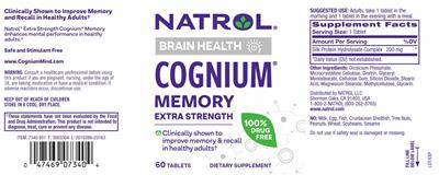 Natrol Cognium Memory Extra Strength source label used in the packaging illustration