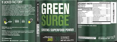 Jacked Factory Green Surge Sour Apple source label used in the packaging illustration