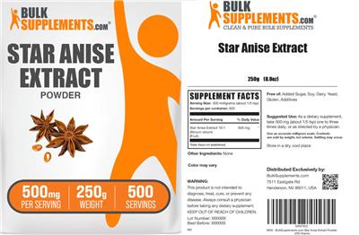 BulkSupplements.com Star Anise Extract Powder 500 mg product packaging