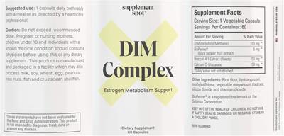 Supplement Spot DIM Complex source label used in the packaging illustration